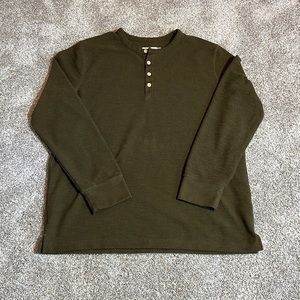 Good Fellow Henley long sleeve, Olive color, size XL
